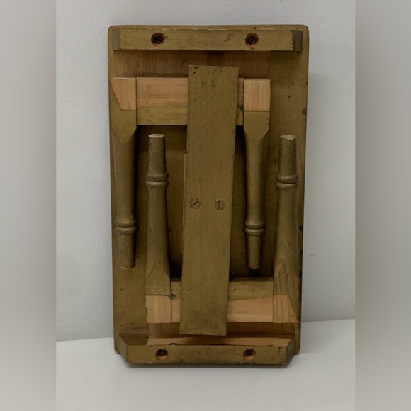 Vintage Artisan Hand Crafted Gold Painted Folding Wooden Stool - Picture 10 of 16